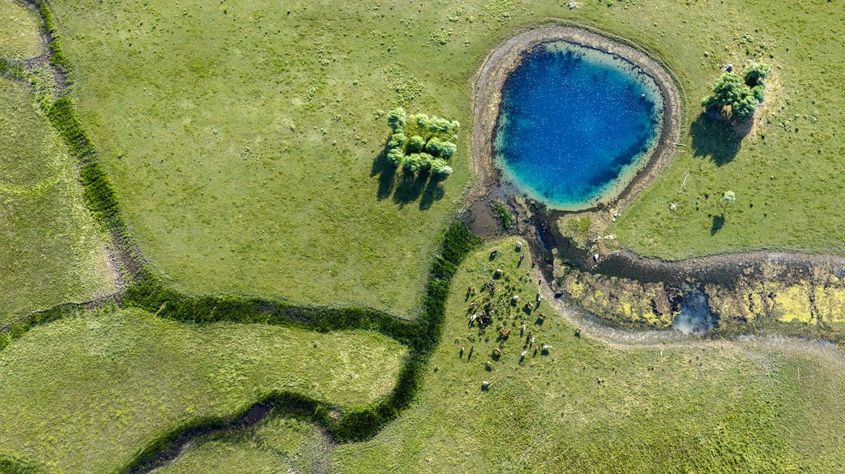 Fotky: Dno jezera se mění v pastviny a bažiny. Rybáři zoufají